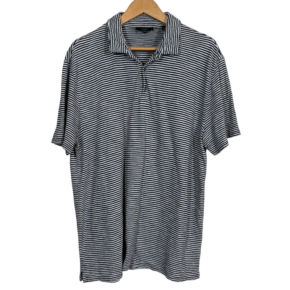 Vince Polo Shirt Short Sleeve Casual Knit Stripe - XL